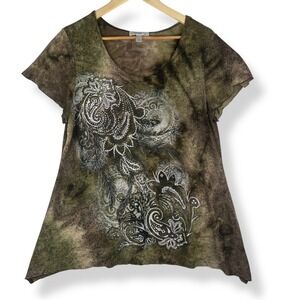 Vintage Y2K Womens Fairy Grunge Tunic Top Size Large Boho Earthy Indie USA‎ Made